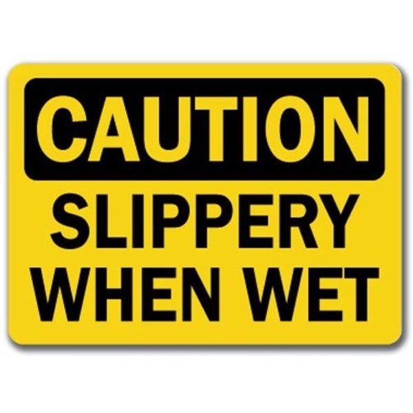 Signmission Caution Sign-Slippery When Wet-10in x 14in OSHA Safety Sign, 14" H, CS-Slippery CS-Slippery